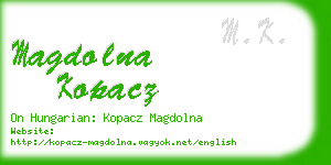 magdolna kopacz business card